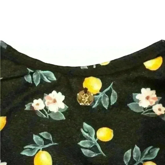 🎉Host Pick Victoria's Secret itsy ruffle bikini BOTTOM black lemon floral Small - Picture 6 of 10